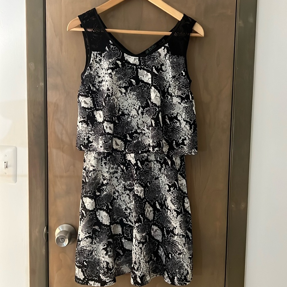 Bebop Black and White Print Sun Dress